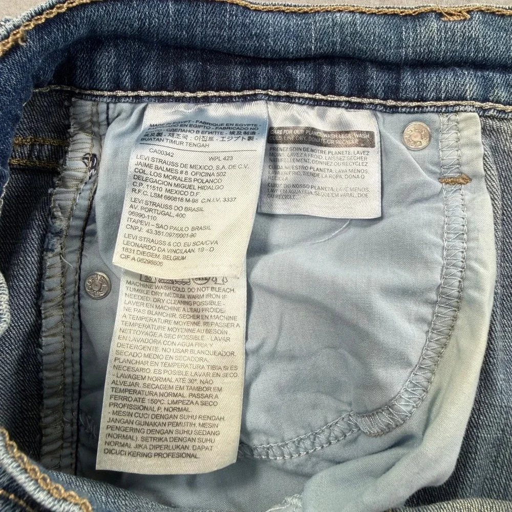 Levi's 505 Straight Leg Jeans Mens 37x30 Blue Medium Wash Denim Workwear Staple - Picture 6 of 8